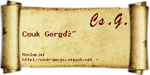 Csuk Gergő névjegykártya